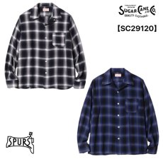 画像1: SUGAR CANE (シュガーケーン) RAYON OMBRE CHECK OPEN SHIRT  (1)