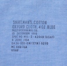 画像5: BUZZ RICKSON’S (バズリクソンズ) SHIRT, MAN'S, COTTON OXFORD CLOTH, 4oz. BLUE (5)