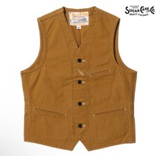 画像1: SUGAR CANE(シュガーケーン) 13oz. BROWN DUCK WORK VEST (1)