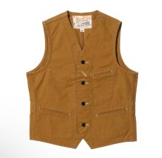 画像2: SUGAR CANE(シュガーケーン) 13oz. BROWN DUCK WORK VEST (2)