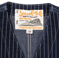 画像4: SUGAR CANE(シュガーケーン) 9oz. WABASH STRIPE WORK VEST (4)