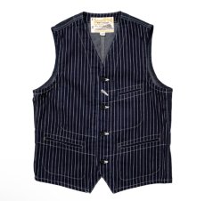 画像2: SUGAR CANE(シュガーケーン) 9oz. WABASH STRIPE WORK VEST (2)